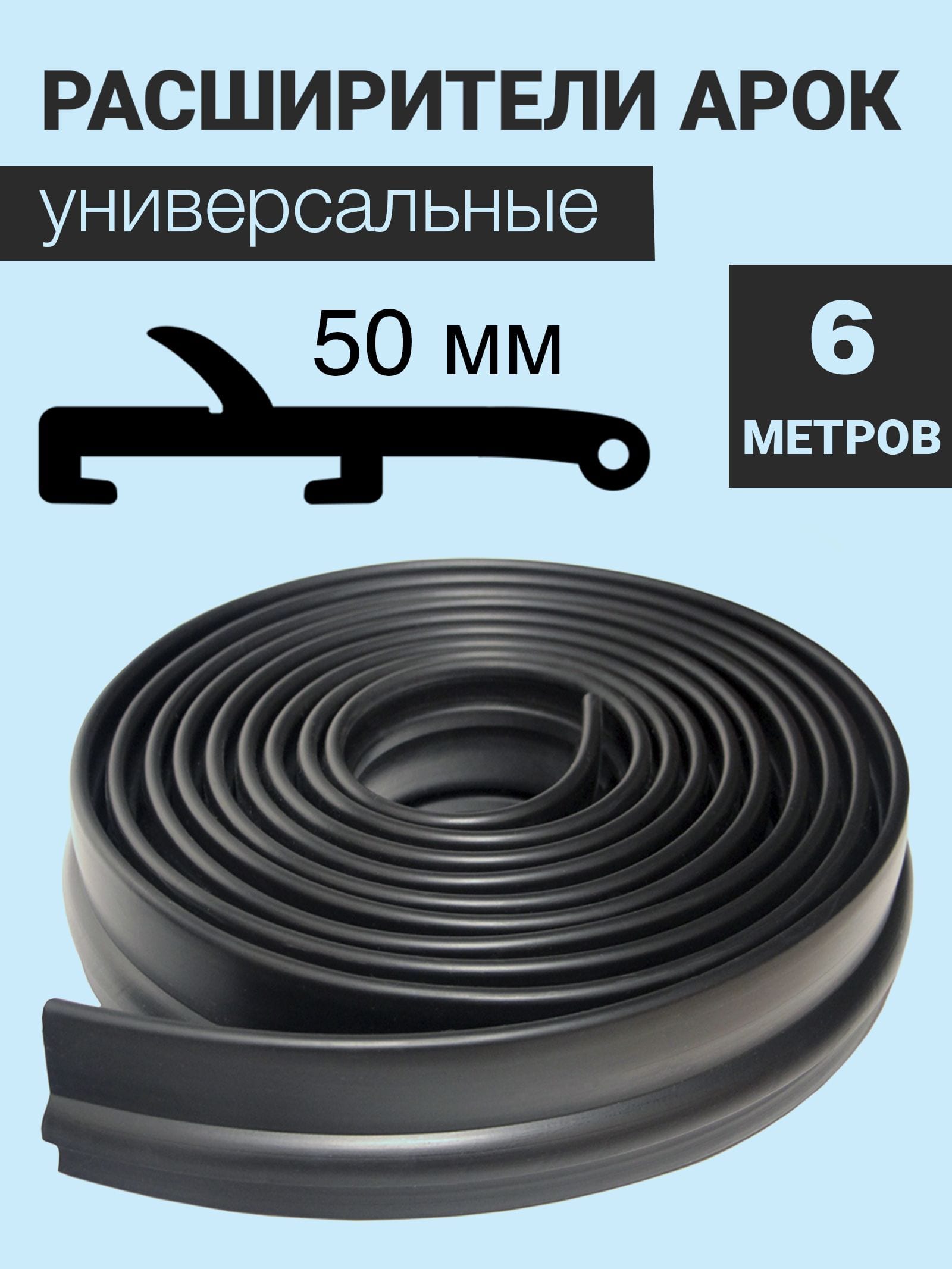 Расширители колёсных арок на внедорожник универсальные (50 мм)