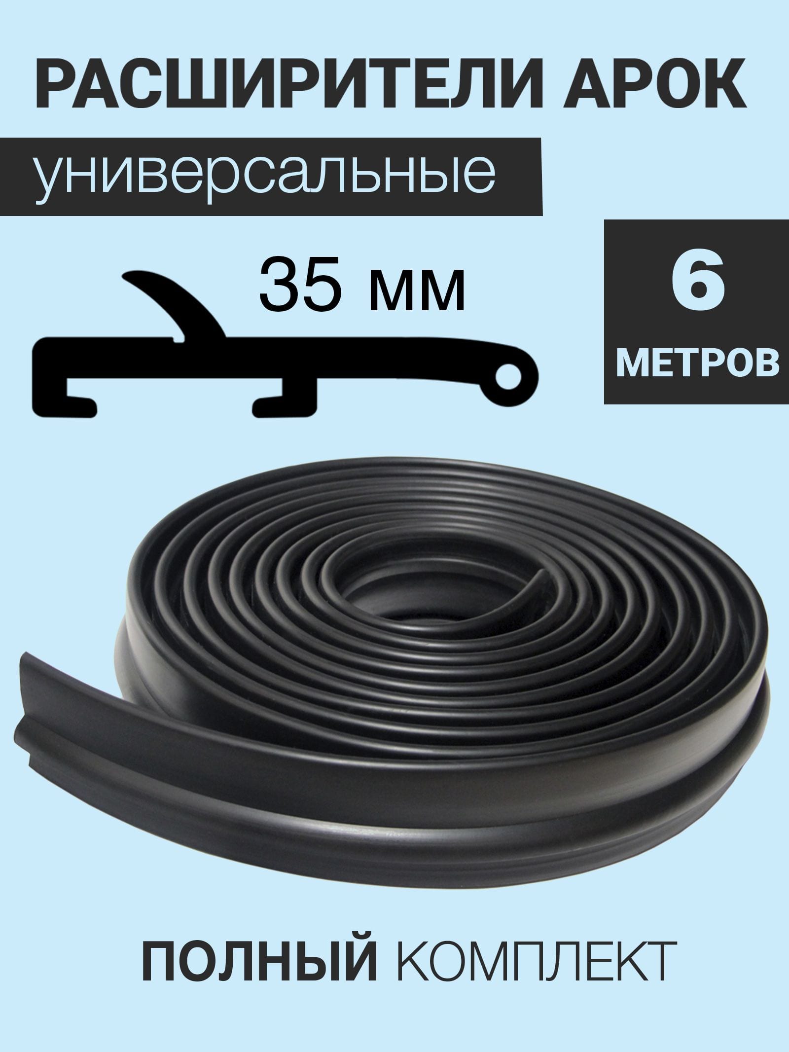 Расширители колёсных арок на внедорожник универсальные (35 мм)